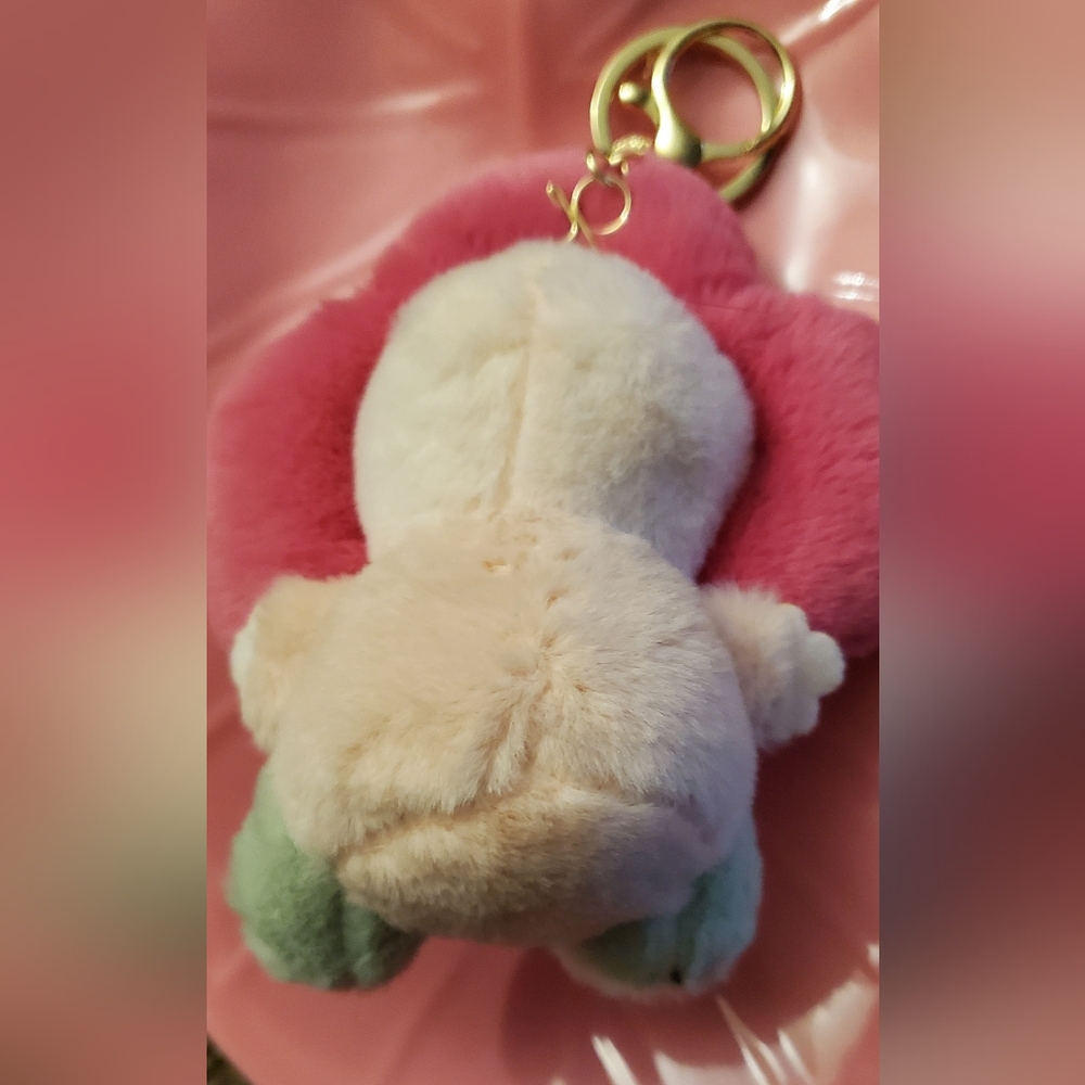 Pink Plush Flower Character Keychain - Picture 4 of 4